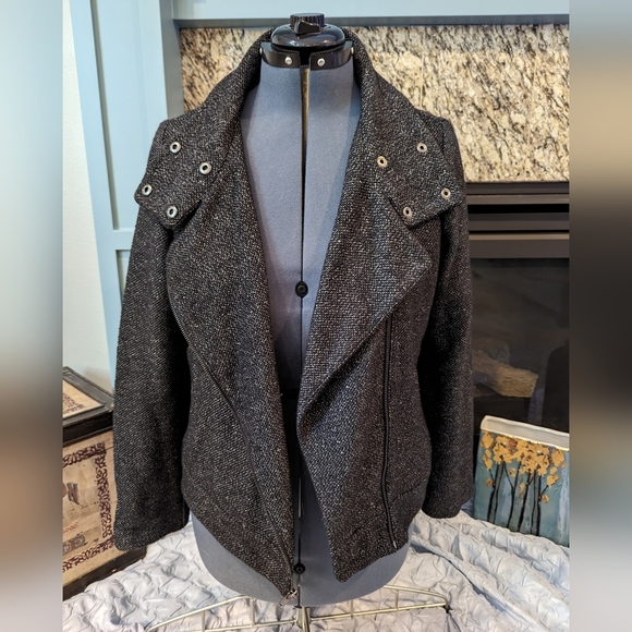 Loft Grey Motorcycle Jacket in Grey Cotton - Picture 8 of 9